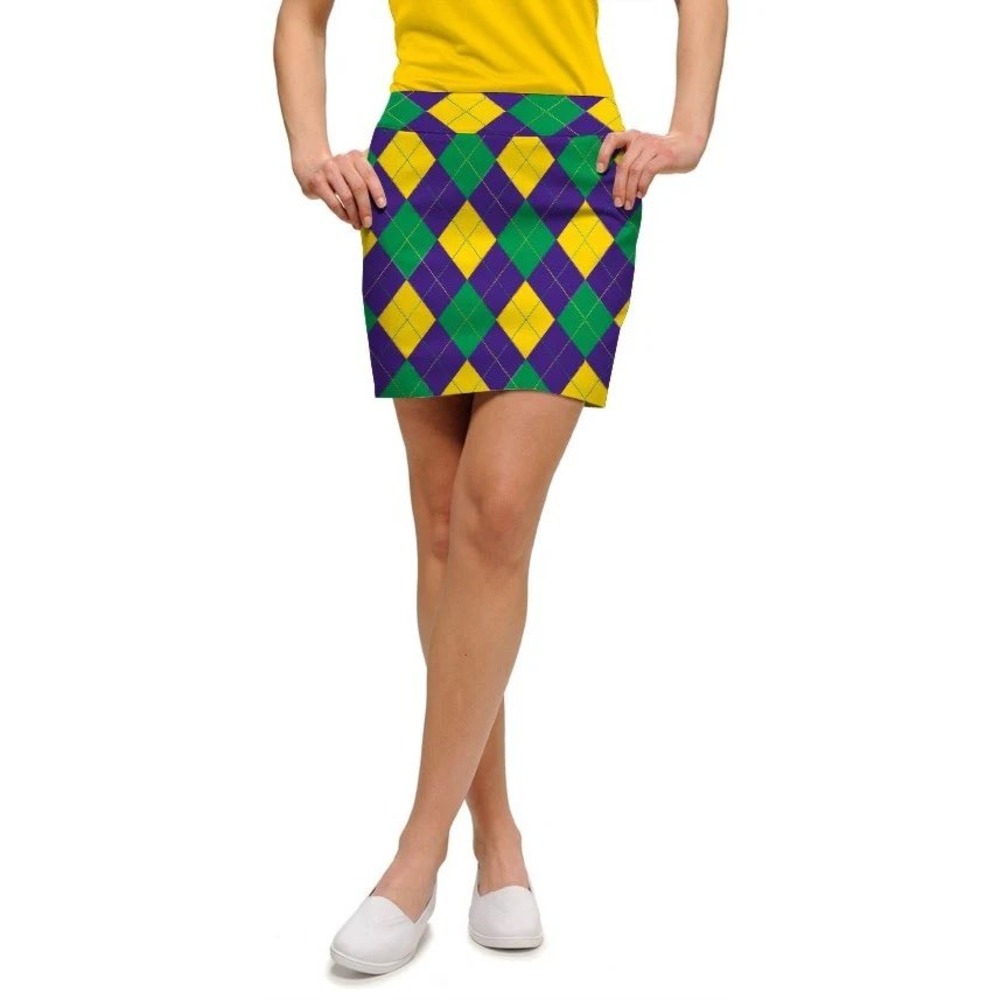 Loudmouth Ladies Carnivale‎ Argyle Short/Skirt Skort Golf Jester